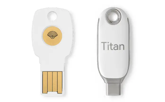 clé de sécurité Google Titan Authentification